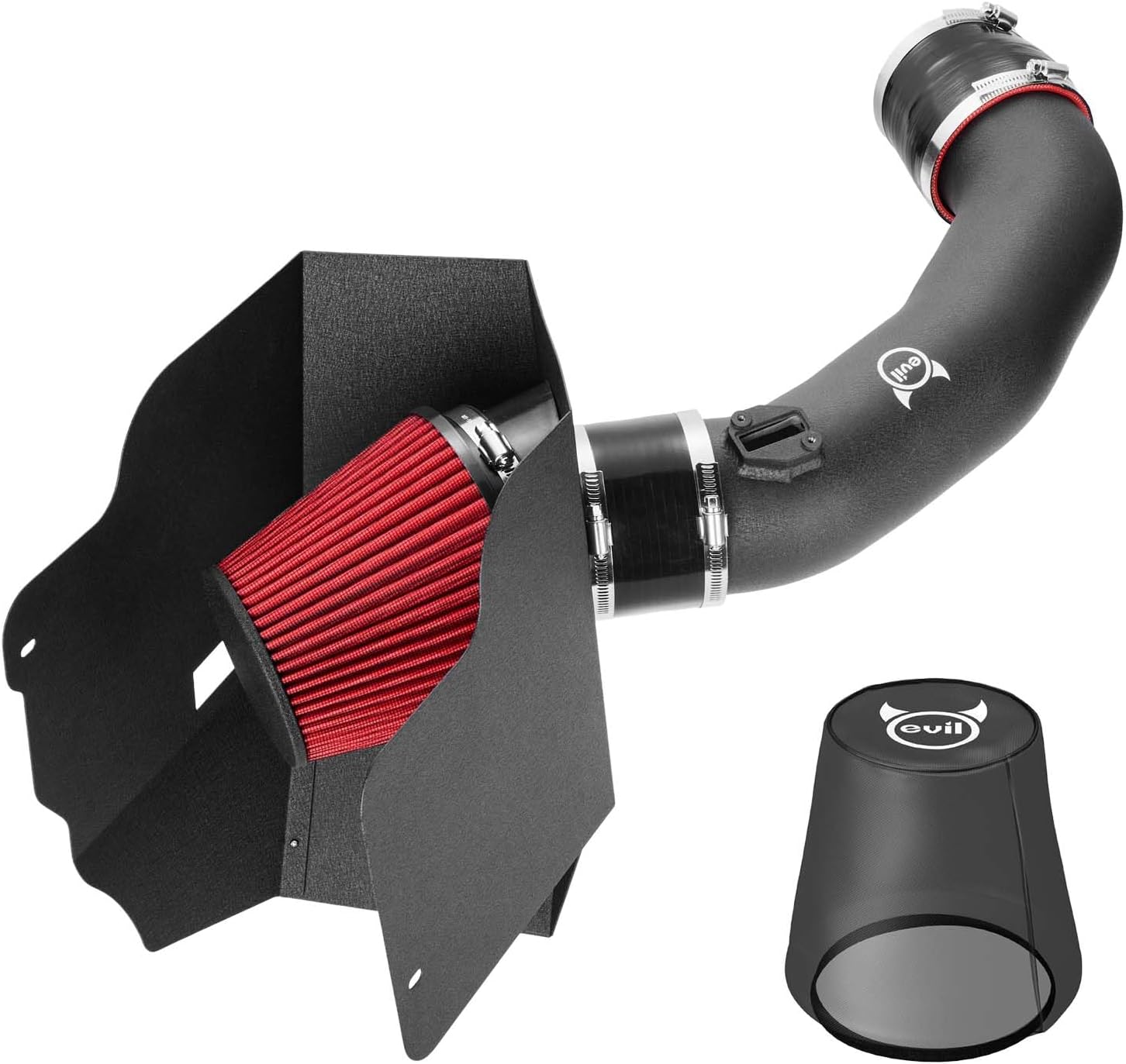 EVIL ENERGY Cold Air Intake Compatible for 2017-2019 4WD Ford F250 F350 F450 Super Duty 6.7L, Increases Horsepower, Towing Performance & Acceleration, Includes Heat Shield & Pre-Filter, Black
