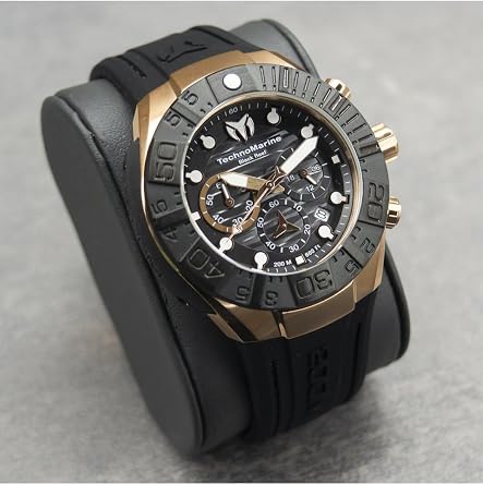 Technomarine Reef TM-523011 Men's Watch - Quartz Movement - Stainless Steel with Black Dial - 45 mm