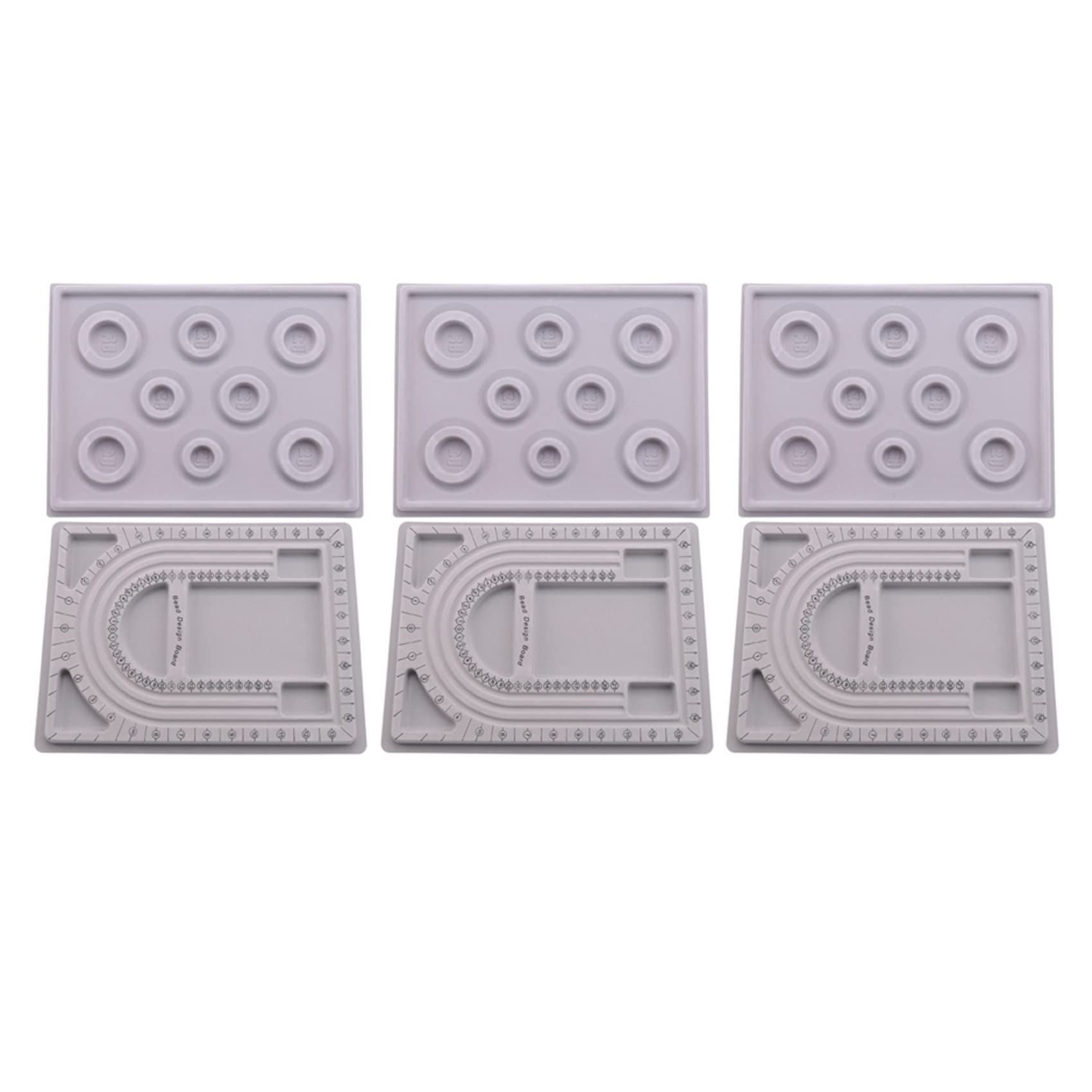 Hndhbfgrt 6Pcs Bead Design Board Bracelet Design Board Flocked Bead Board Necklace Beading Jewelry Organizer Tray