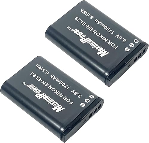 Miniatura 3 de MaximalPower Paquete de 2 baterías de repuesto ENEL23 EN-EL23 para cámara digital Nikon Coolpix B700, P900, P600, P610, S810c