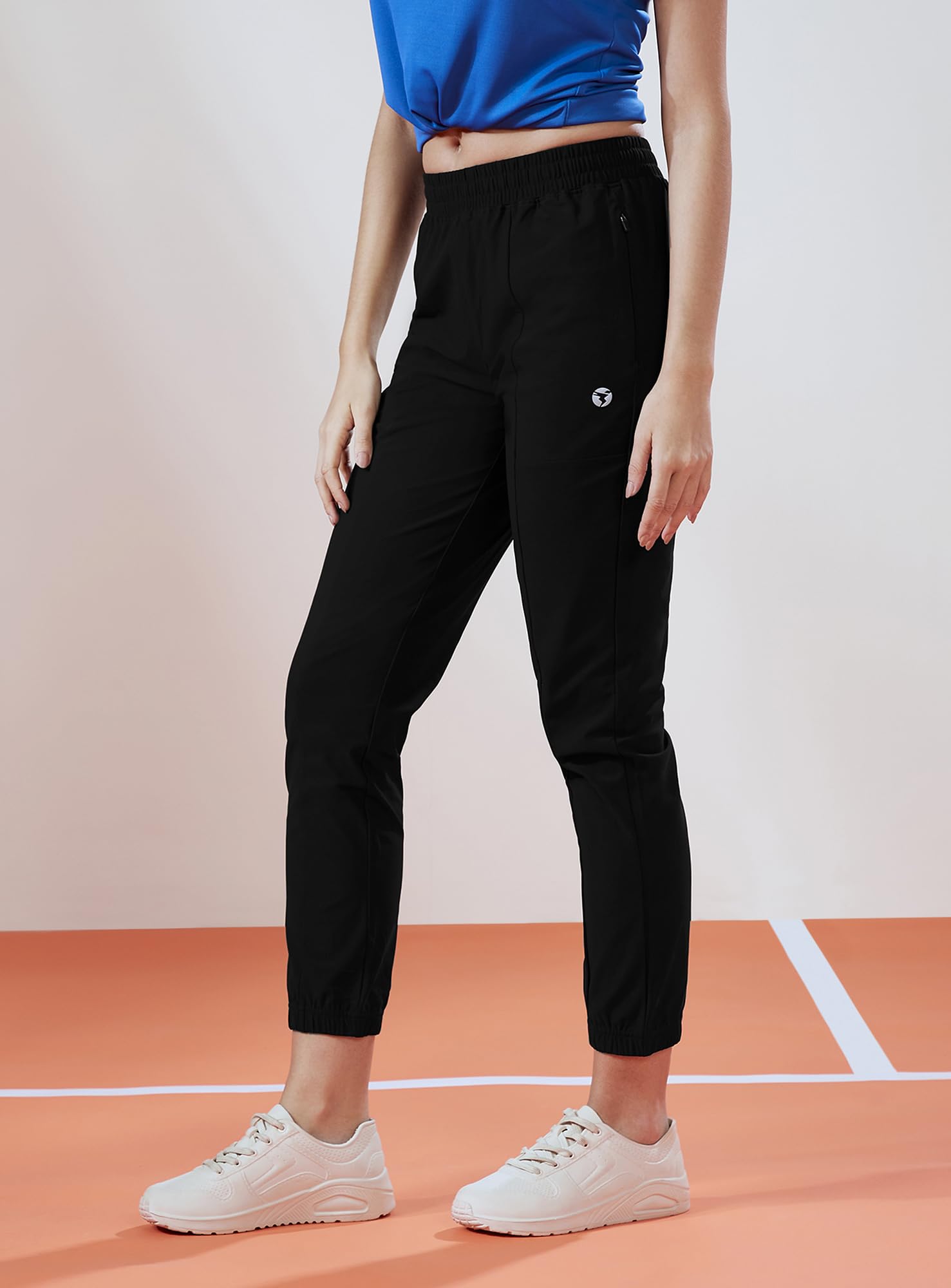 TECHNOSPORT Women Mid Rise Regular Fit Jogger for Gym, Workout & Sports - (WPW135BLK_Black_M) - Image 6 thumbnail