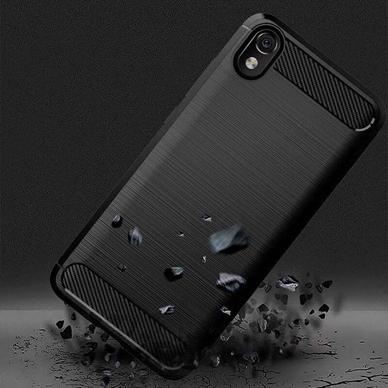 Image of Hybrid Carbon Fiber Back Case for Mi Redmi 7A (Black)