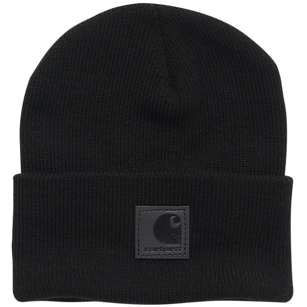 Carhartt Unisex Baby Tonal Label Knit Beanie Cuff Hat, Black,One Size