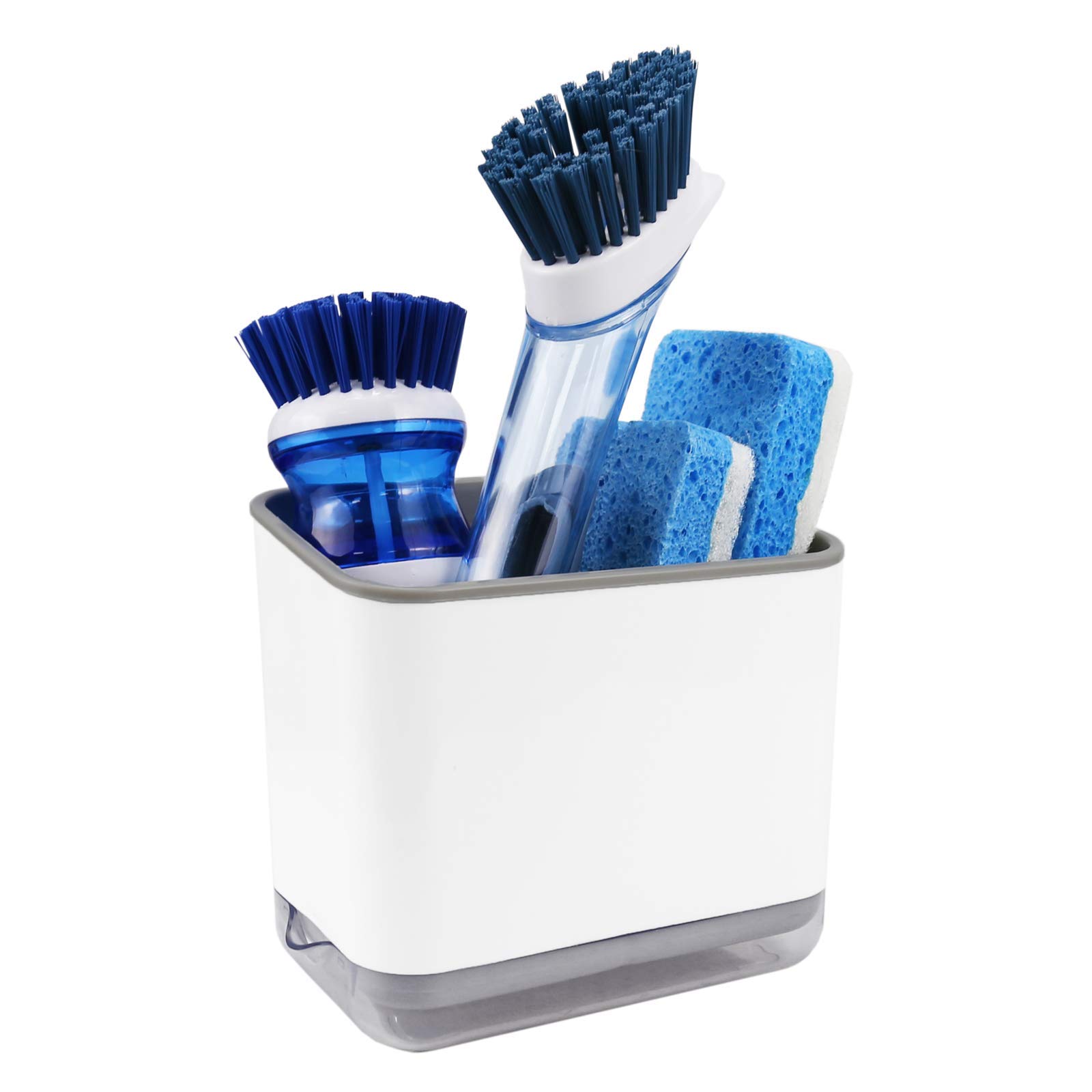 AMUONTY Portaspugna A Ventosa Per Lavello – Confezione Da 2 Supporti In Plastica Trasparente – Organizzatore Salvaspazio Per Spugne E Scrubber In Cucina E Bagno