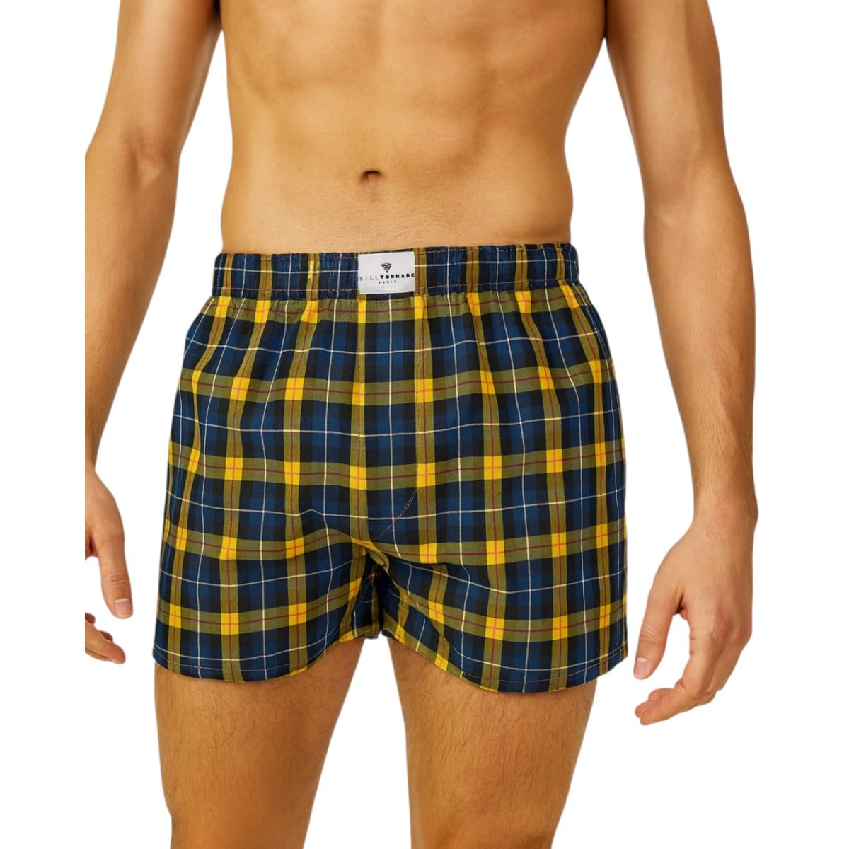 BILL TORNADE Lot de 6 Caleçons Homme 100% Coton -MOTIS ALEATOIRES– Caleçon Tissé Confortable, Coupe Ample, sous-Vêtement Homme Respirant Fantaisie