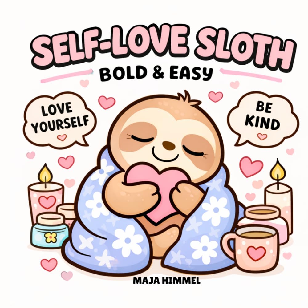 Self-Love Sloth Bold & Easy Coloring Book: Stress Relief with Cute and Cozy Sloth Designs for Kids and Adults (Self-Care & Love Coloring)