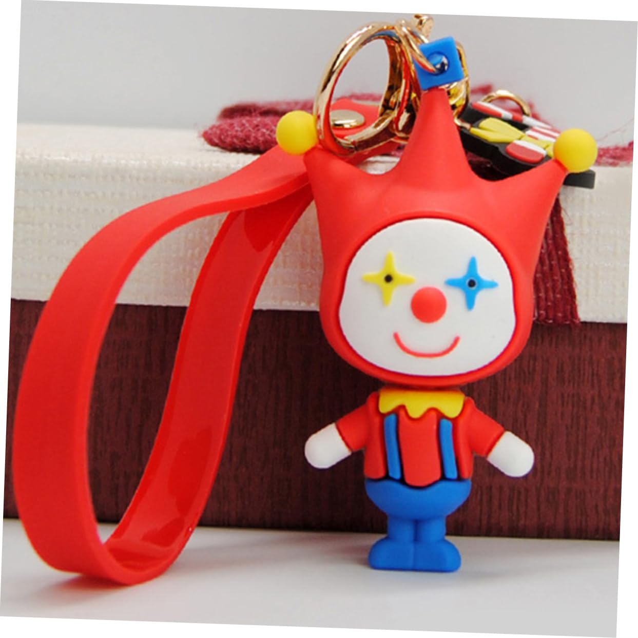 NUOBESTY 30 Pz accessori da clown portachiavi fai da te bigiotteria fai da te accessori per auto ciondolo per borsa a forma di clown arredamento da appendere a clown artificiale decorare