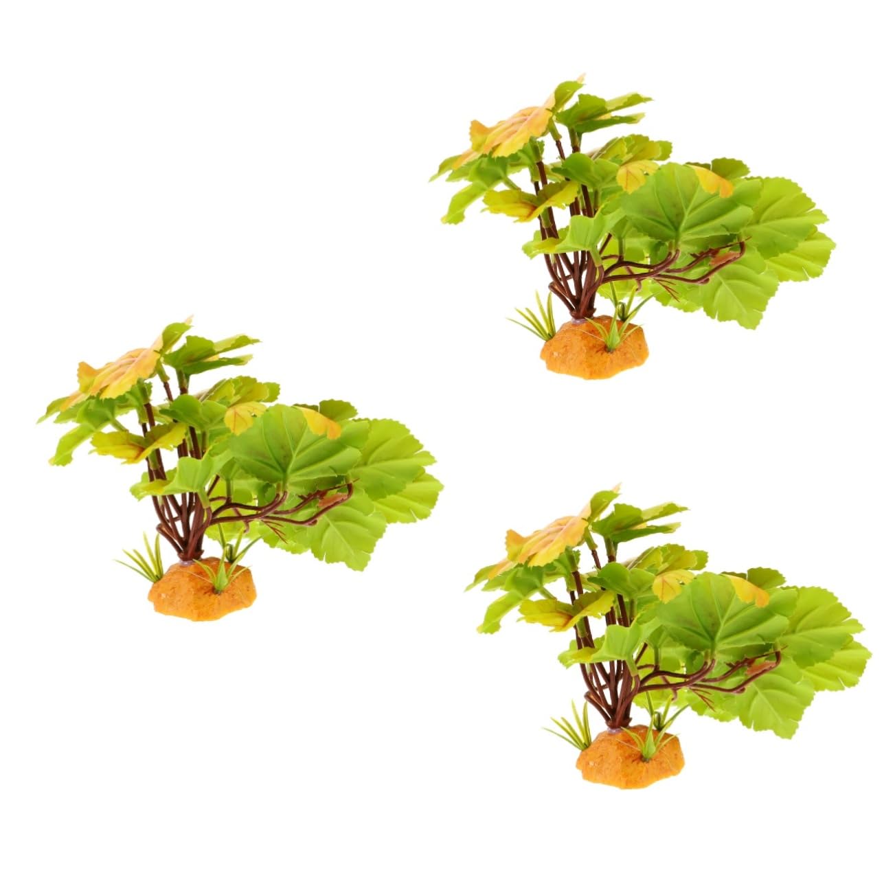 ibasenice 3pcs Artificial Plant for Reptile Tank Lifelike Aquarium Décor Fake Plants Bulk