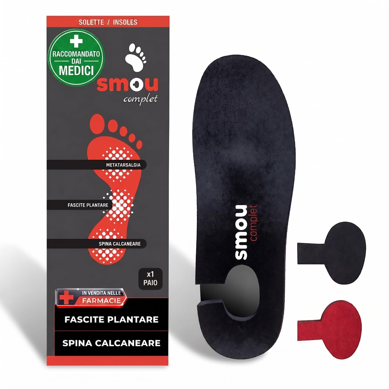 Solette Ortopediche SMOU Complet – Sollievo per Fascite Plantare, Dolore al Tallone, Spina Calcaneare e Metatarsalgia – Supporto dell’Arco Plantare e Correzione della Pronazione – Uomo Donna