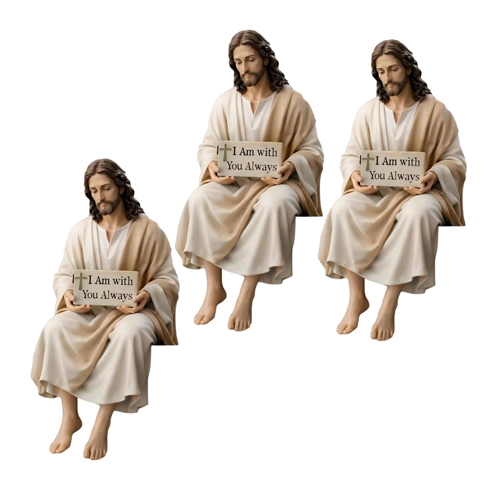 Xjdzineq Inspirational Holy Statue with Hand Painted Detail Resin Desk Companionship Figurine Ornament Religious Gift Gift