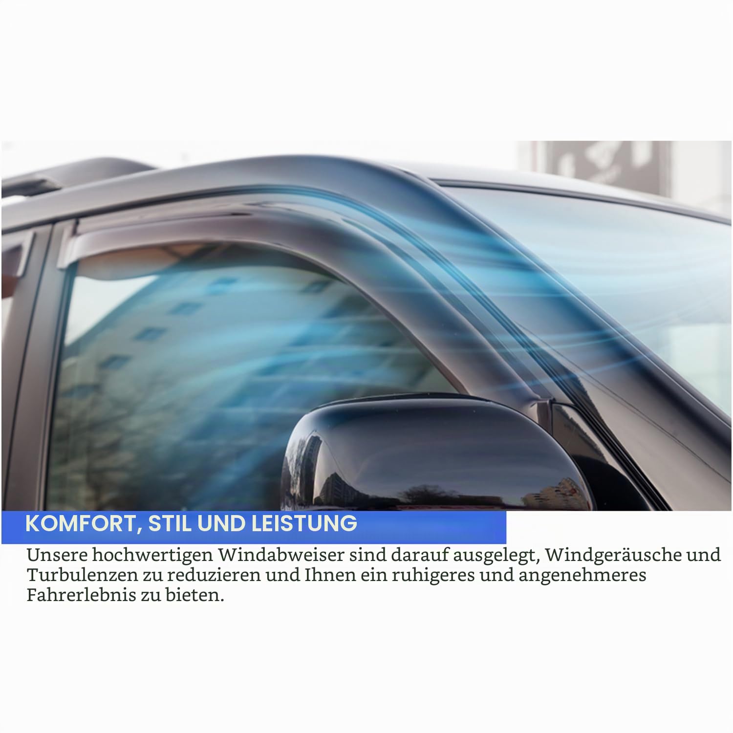Set mit 2 Windabweisern Kompatibel mit VOLKSWAGEN CADDY 2021 2022 2023 2024 2025 2026 Modelle.