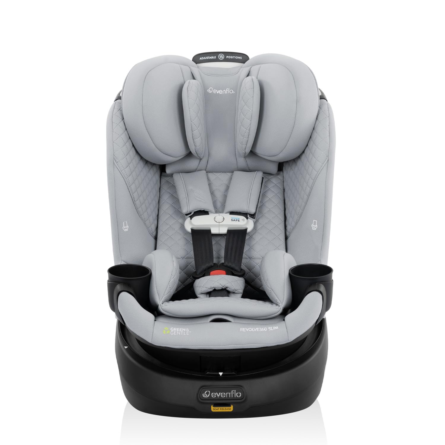 Evenflo Revolve360 Slim 2-in-1 Rotational Car Seat with SensorSafe and Green and Gentle