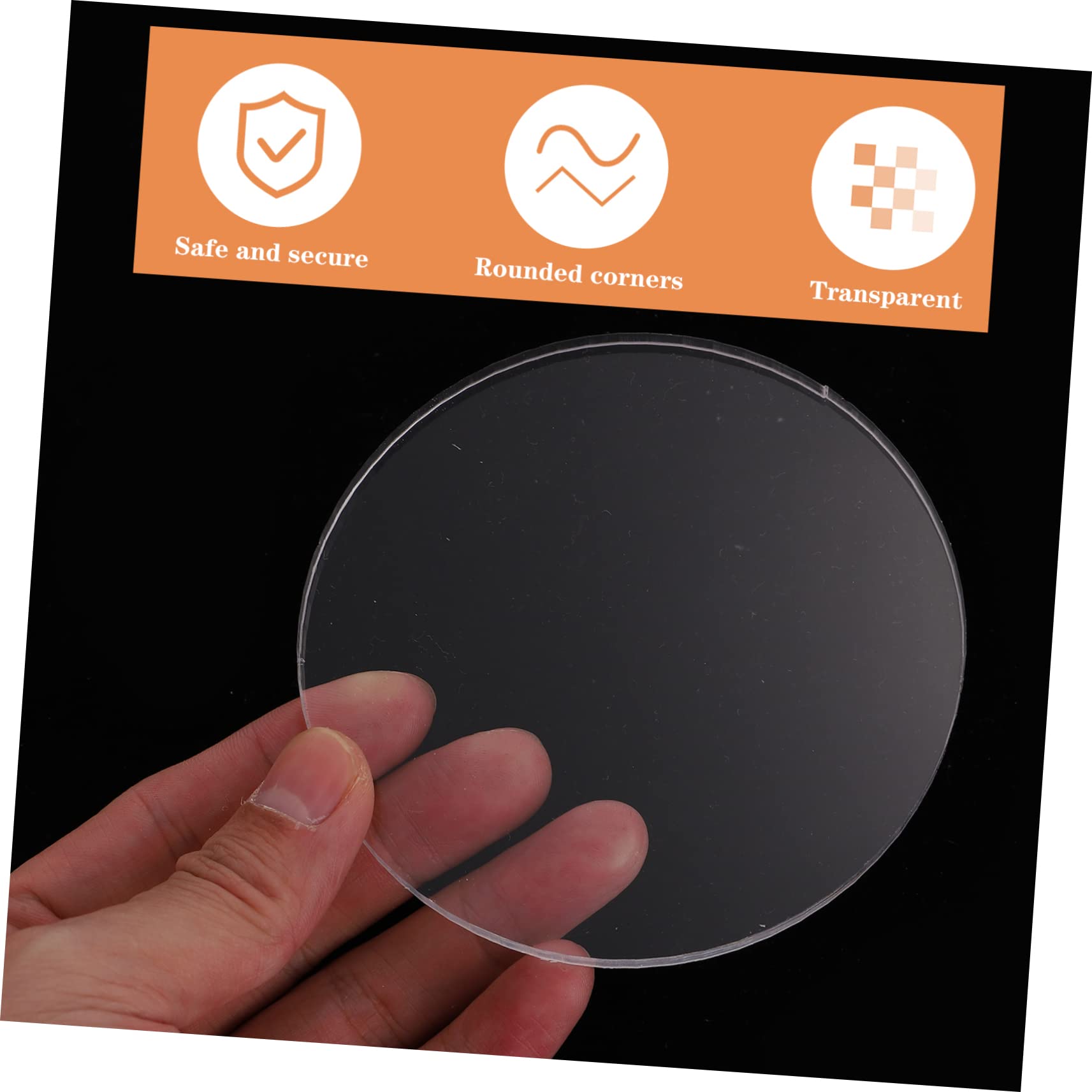 HOMOCONO 4 Pack Round Acrylic Sheet Frame Base Round Plexi Sheet for DIY Projects Photo Frames Acrylic Display Boards