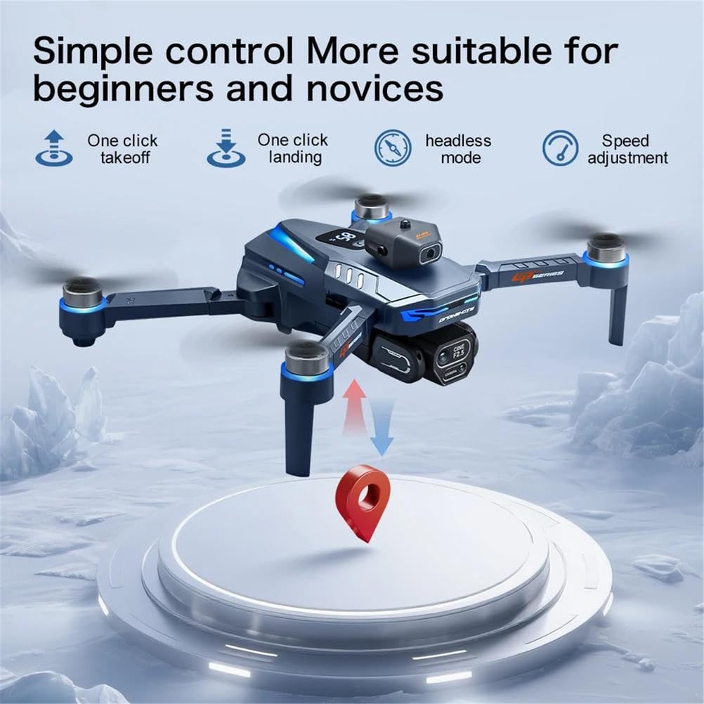 6k,Triple Battery,Drone gt8 4k Professionale con Telecamera 6k, FPV Aereo, Evita Gli Ostacoli con Telecomando a Grande Schermo, Drone rc Pieghevole