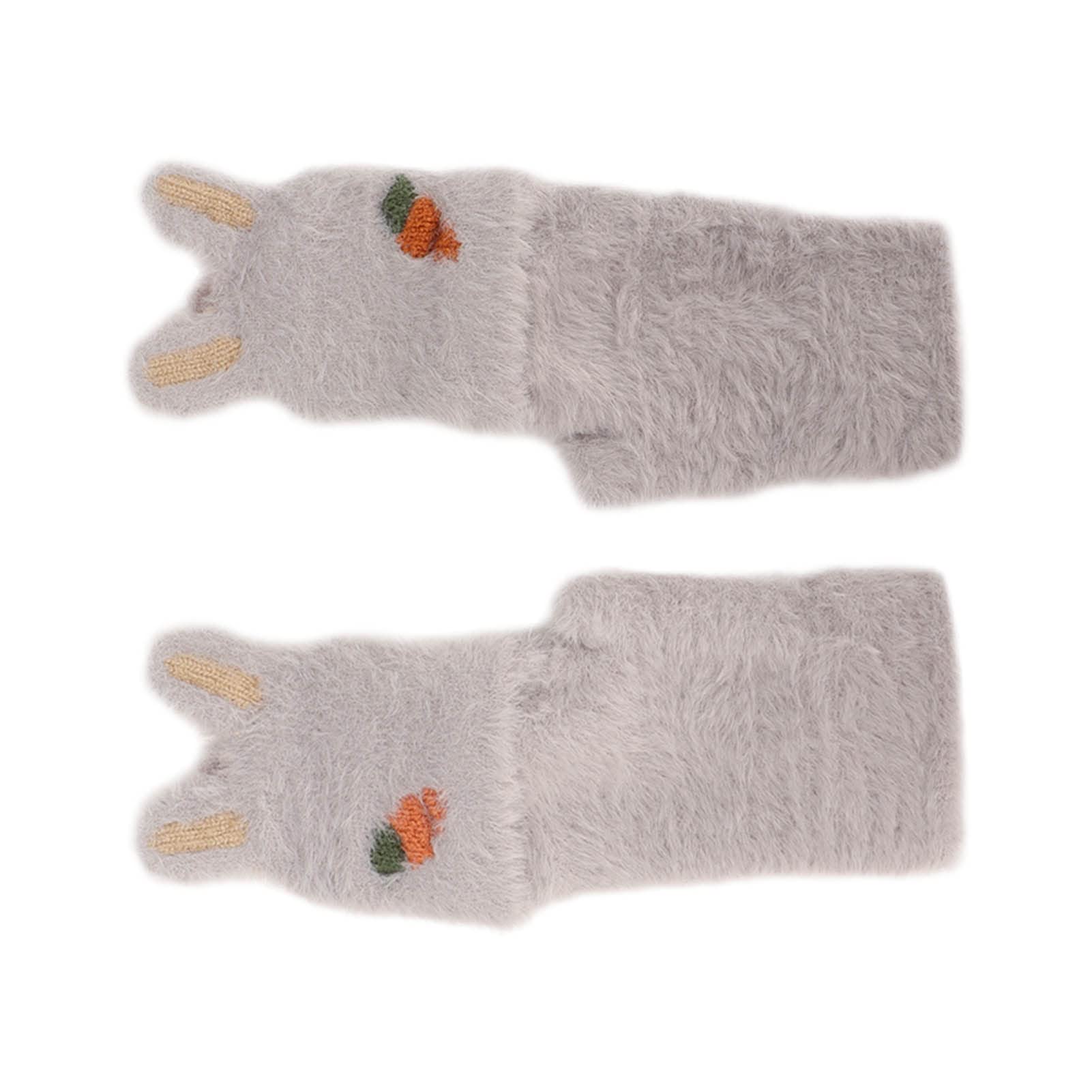Guanti riscaldati USB Guanti invernali riscaldanti bifacciali in peluche accoglienti senza dita per lavoro studio Grigio