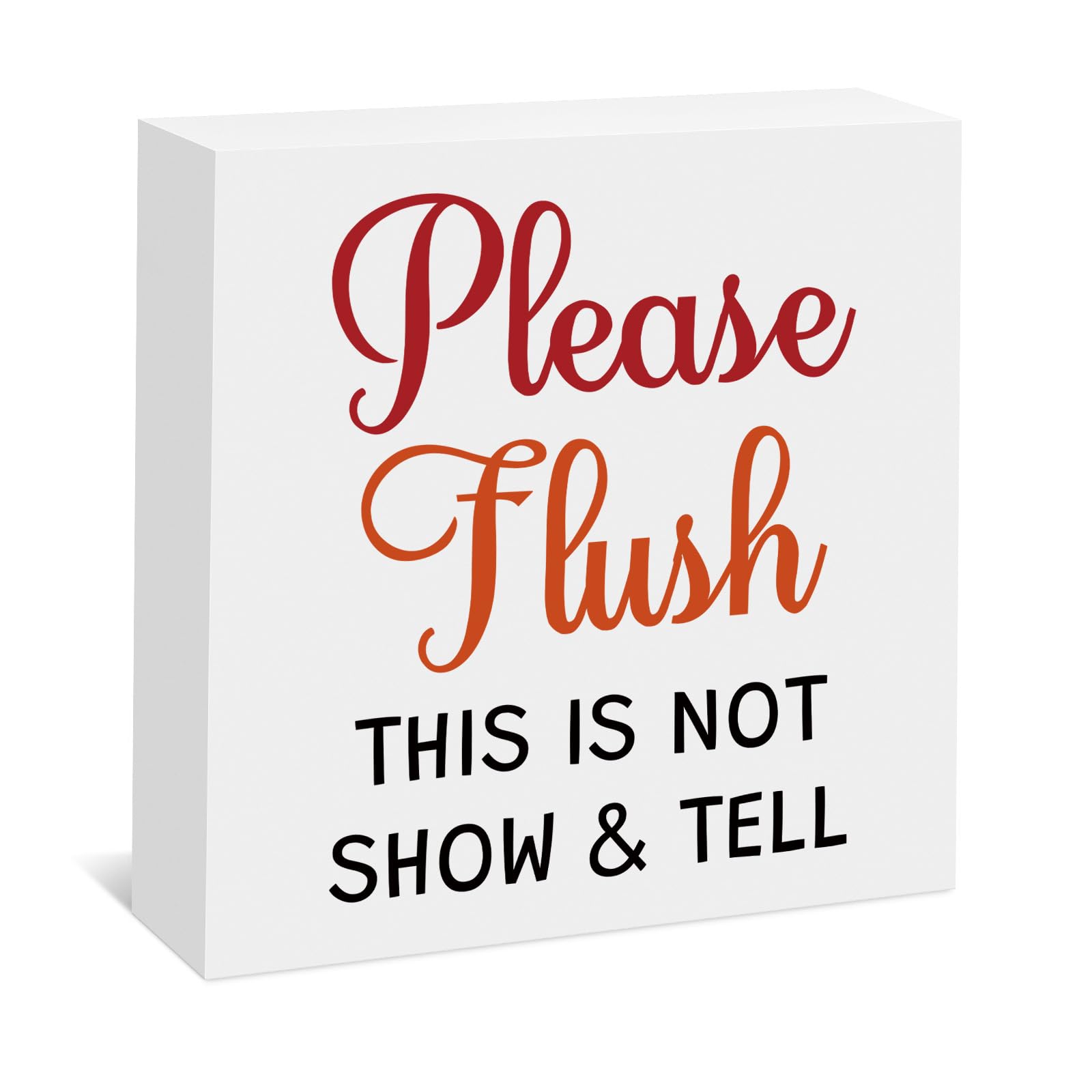 Bathroom Wooden Box Sign Please Flush Toilet Sign Wood Block Bathroom Quotes Decor for Washroom Toilet Restroom Shelves Decor for Washroom Laundry Room Home Decoration Keepsake