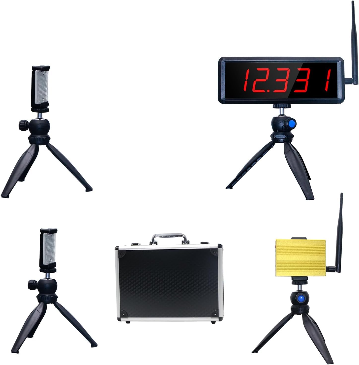 LUCKY TIME Cronometro laser wireless per sprint, sistema di allenamento laser a batteria per sprint su distanze di 40 e 60 iarde, display a LED rosso, cronometro da corsa per allenamento di velocità