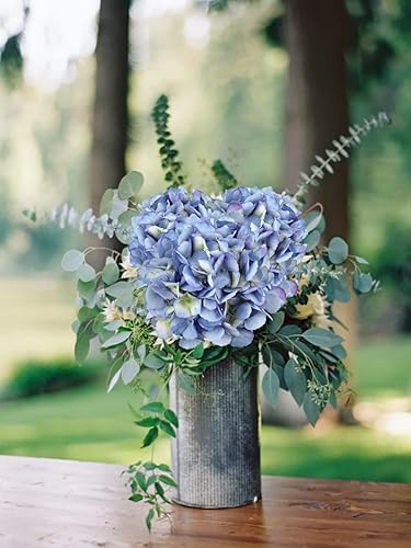 Miniatura 7 de DILATATA Hortensias falsas de 21 pulgadas, tallos largos de seda de hortensias para centros de mesa del hogar, arreglos florales artificiales, ramos