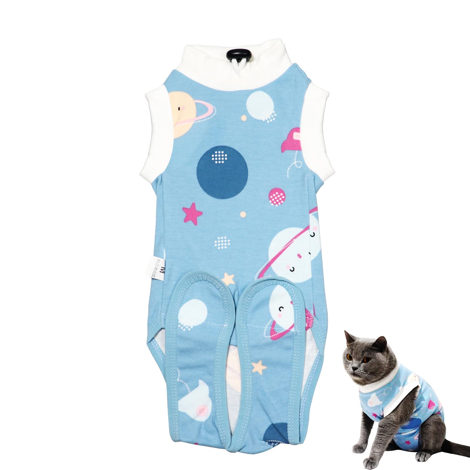 Cat Professional Recovery Suit,Body Suits for Abdominal Wounds or Skin Diseases,E-Collar Alternative for Cats Onesie Cat Clothes After Surgery Collar & Cone Alternative