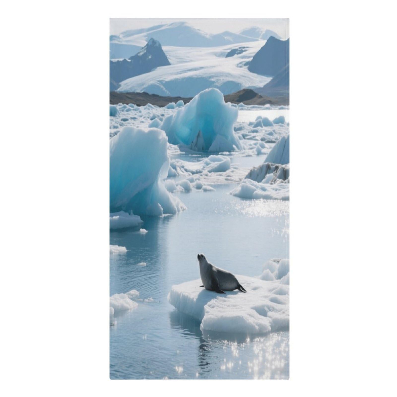 Fekiloot Men's Style Glacier Lake Iceberg Large Beach Towel, Travel Towel For Adults Wo, Pool Towels For Beach, Camping, Swim Pool, Gym, Sports& Yoga 61.4"X30.3"