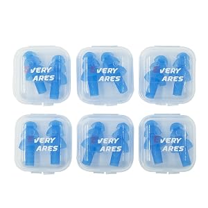 Silicone Swimming Earplugs 6 Pairs Comfortable Waterproof Ear Plugs Swimming Showering Case