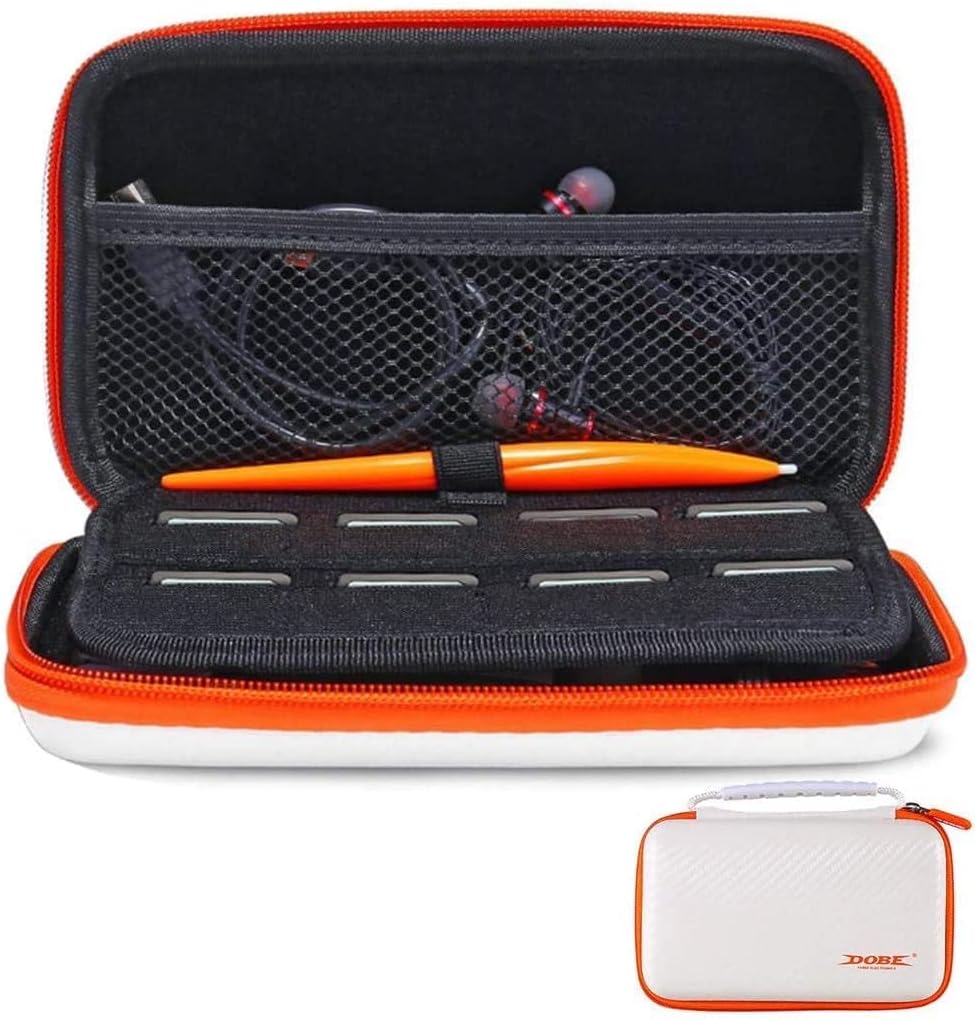 Traveler Carrying Case Protective Storage Case Compatible with Nintendo 2DSXL & LL Console & games, 8 PCS Game Cards Slots and Stylus