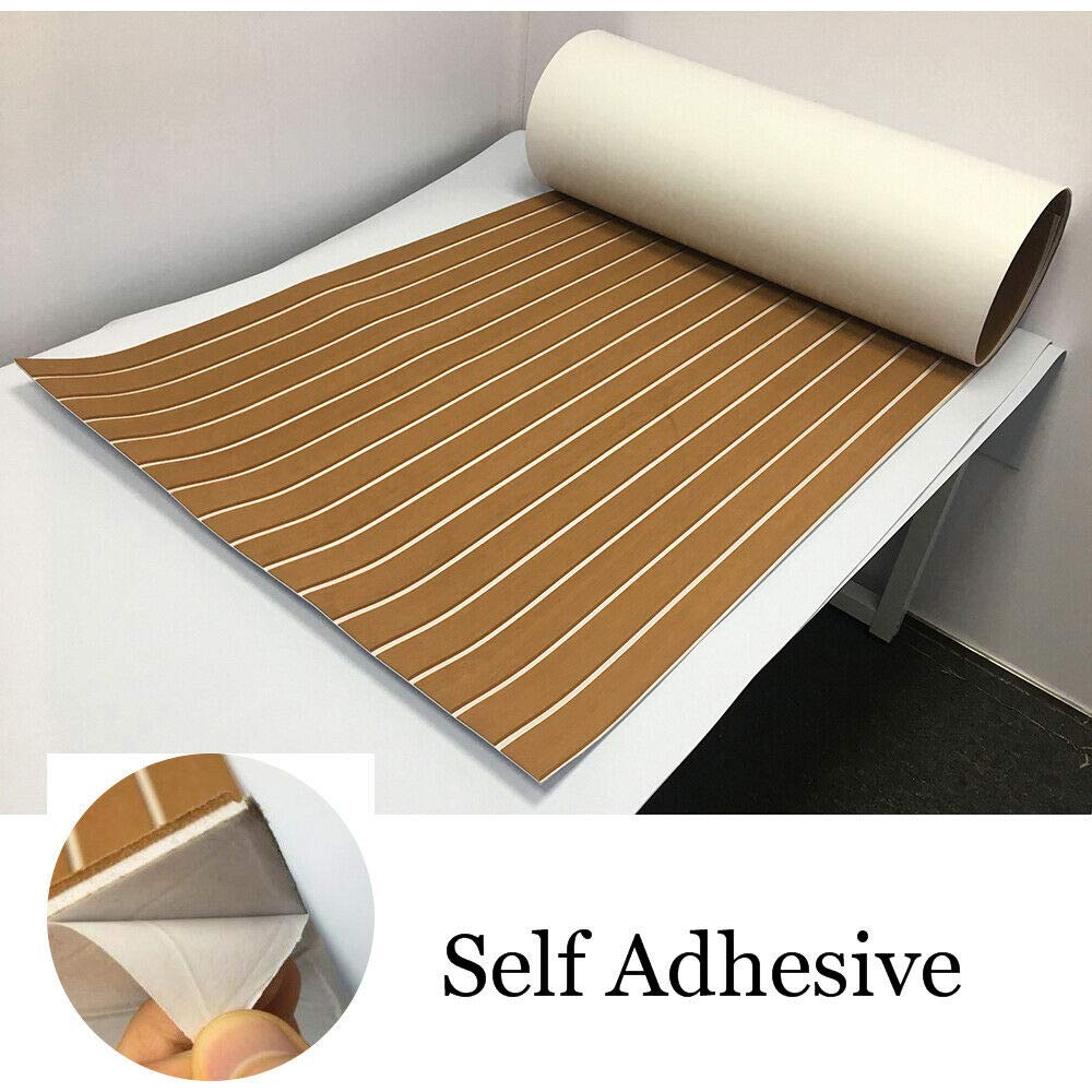 Rivestimento Deluxe per Pavimenti Marini in Faux Teak EVA per Pavimenti di Camper, Pavimenti per Piscine, Pavimenti da Giardino, Piastre per Barche, Ponti di Yacht, in Vinile Imitazione Legno Teak