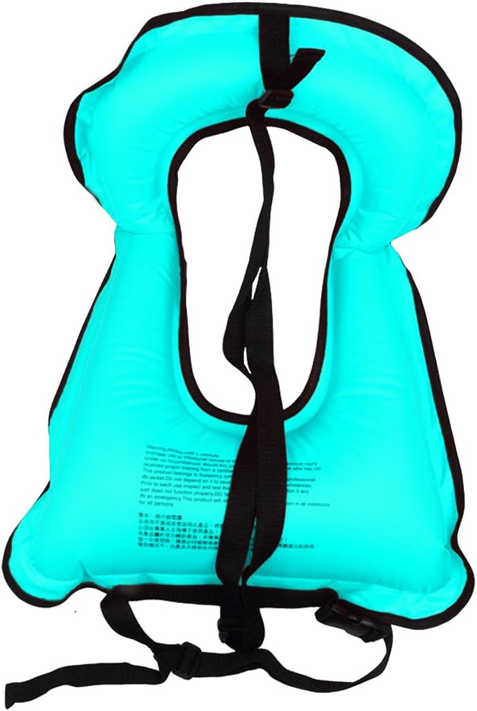 Inflatable Snorkel Vest Adult Snorkeling Jackets Free Diving Swimming Safety Load Up to 220 Ibs