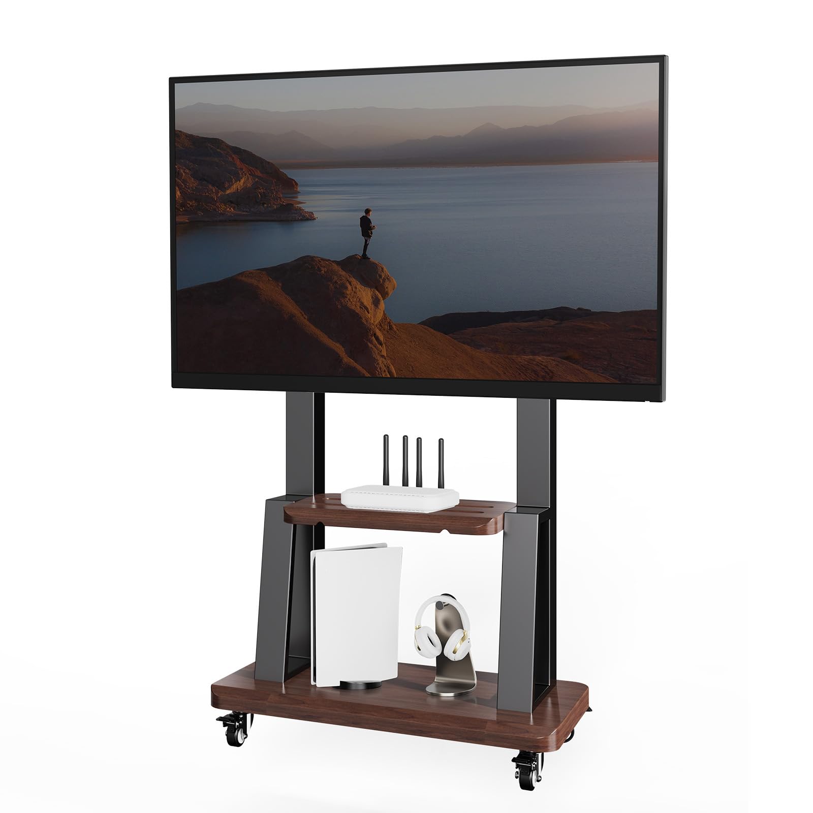Rolling/Mobile TV Cart with Wheels for 32-70 Inch LCD LED 4K Flat Screen TVs