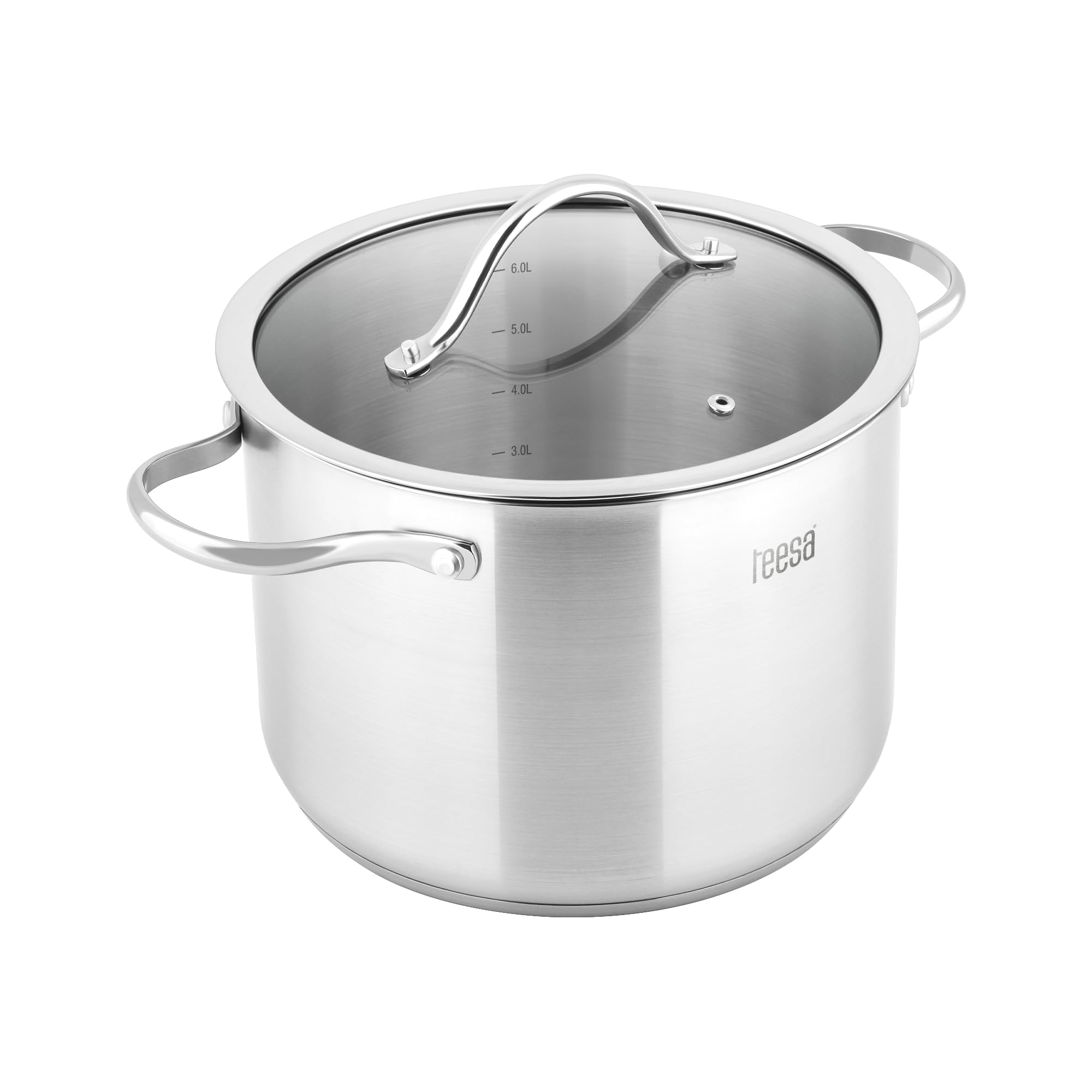 Teesa Set di pentole da 6 pezzi COOK EXPERT MASTER in acciaio inossidabile tipo 18/10 pratico misurino per tutti i tipi di pentole TSA0141