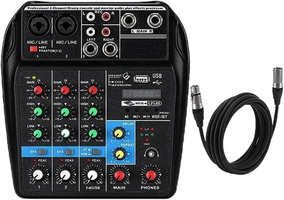 Imaginea® 4 channel Mini Mixer USB Portable Audio with 48V Phantom
