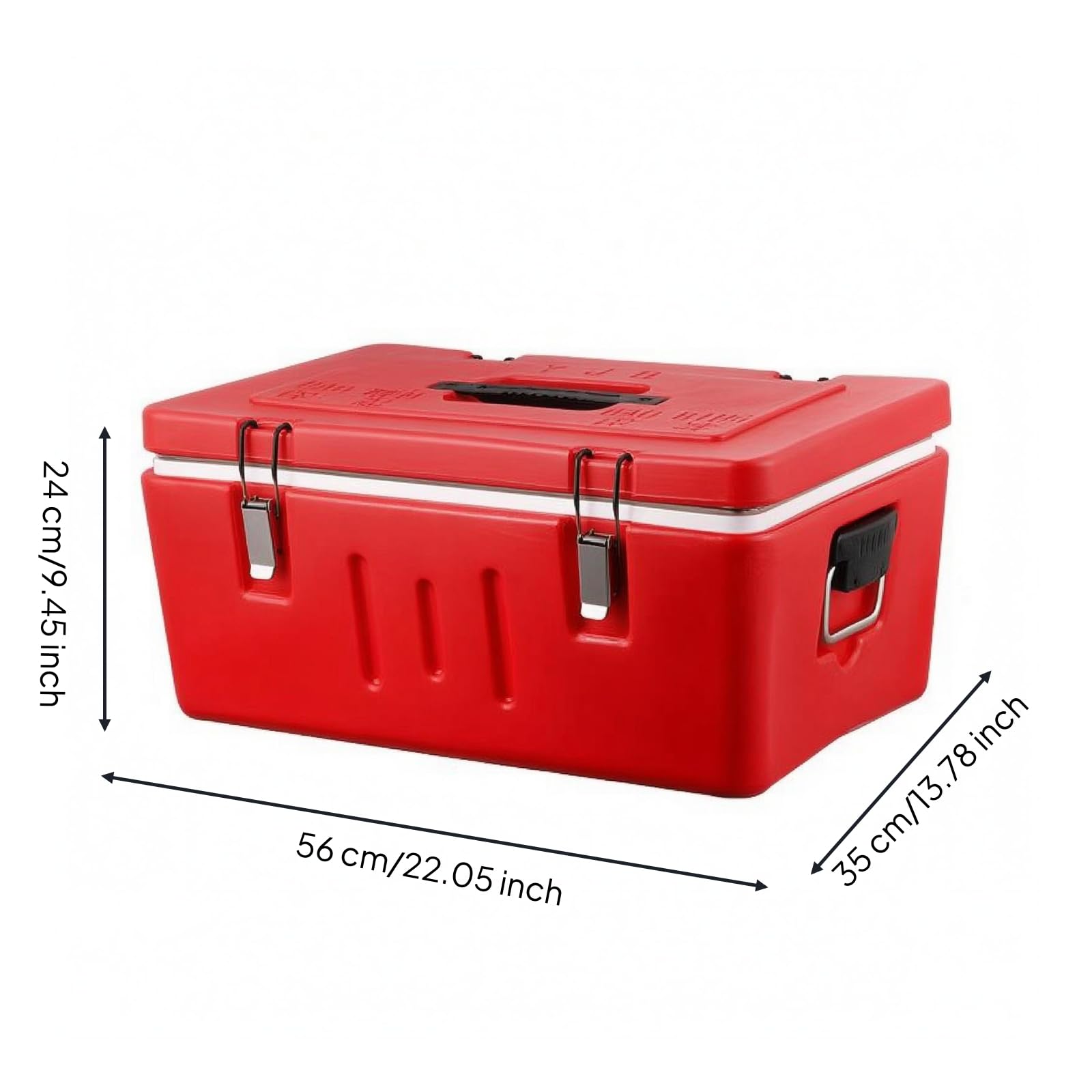 Qianly Caja Isotérmica Cierres Metálicos Caja Transporte Térmico Asas Laterales Recipiente Térmico Térmica, CF-Caja Térmica De Doble Rejilla Tapa Doble Con Revestimiento Interior Extraíble