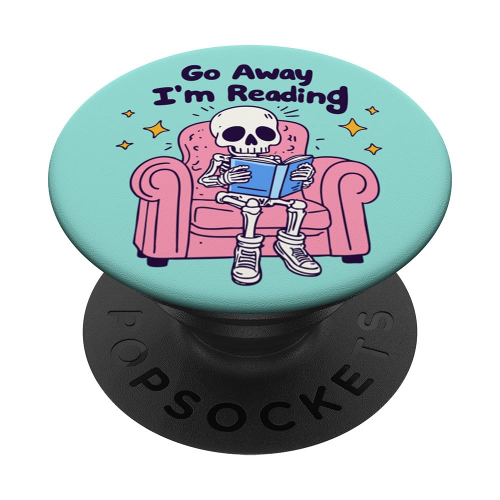 Go Away I'm Reading Book Lover Cute Read Librarian Bookish PopSockets Adhesive PopGrip