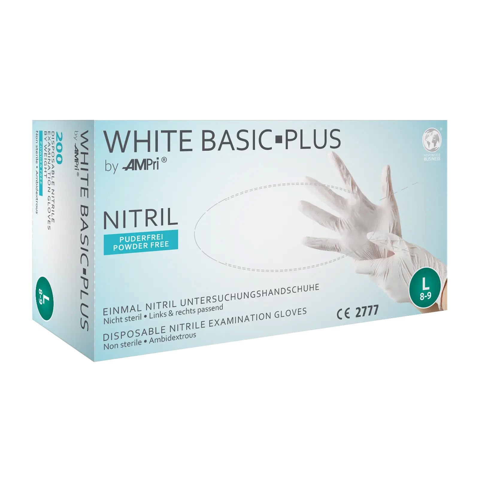 Nitrilhandschuhe, weiß, Größe L, puderfrei, white Basic-Plus: Nitril Einmalhandschuhe als Schutzhandschuhe und Untersuchungshandschuhe aus Nitril kaufen Nitrilhandschuhe, weiß, Größe L, puderfrei, white Basic-Plus: Nitril Einmalhandschuhe als Schutzhandschuhe und Untersuchungshandschuhe aus Nitril kaufen