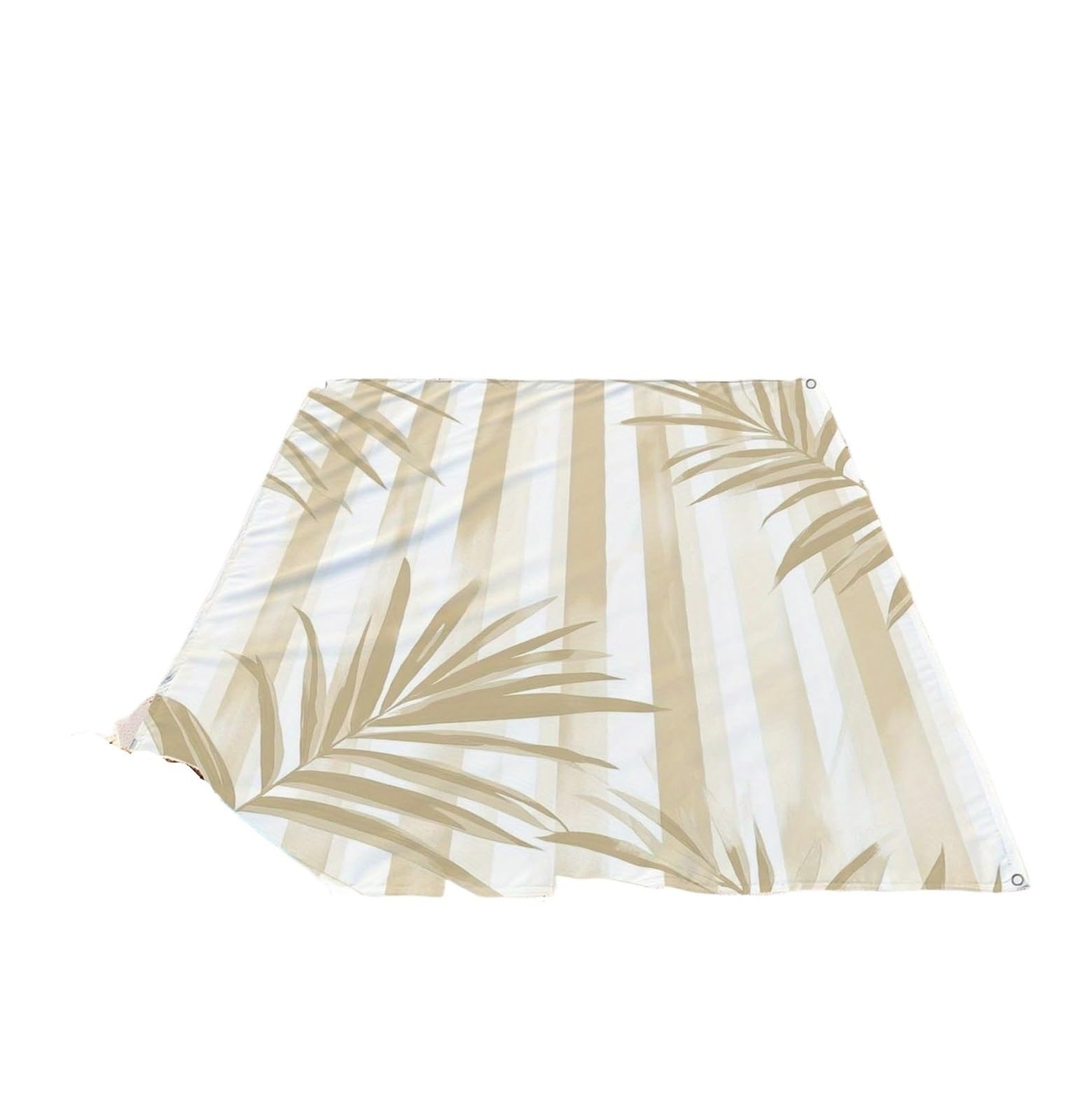 Générique Tapis de Plage rayé en Feuille Palmier, Tapis Pique-Nique, Camping, Prairie, Rangement Pliable(200x210CM(6.6x6.9FT)