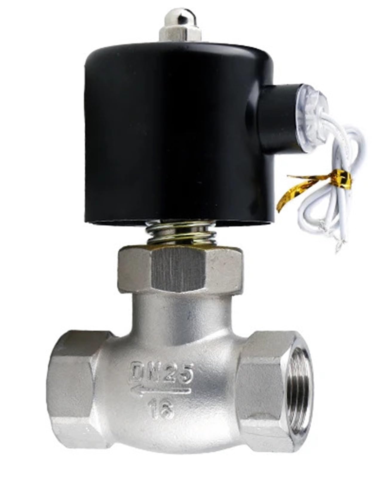 Électrovanne 24V DN15 en acier inoxydable 304 pour contrôle des fluides