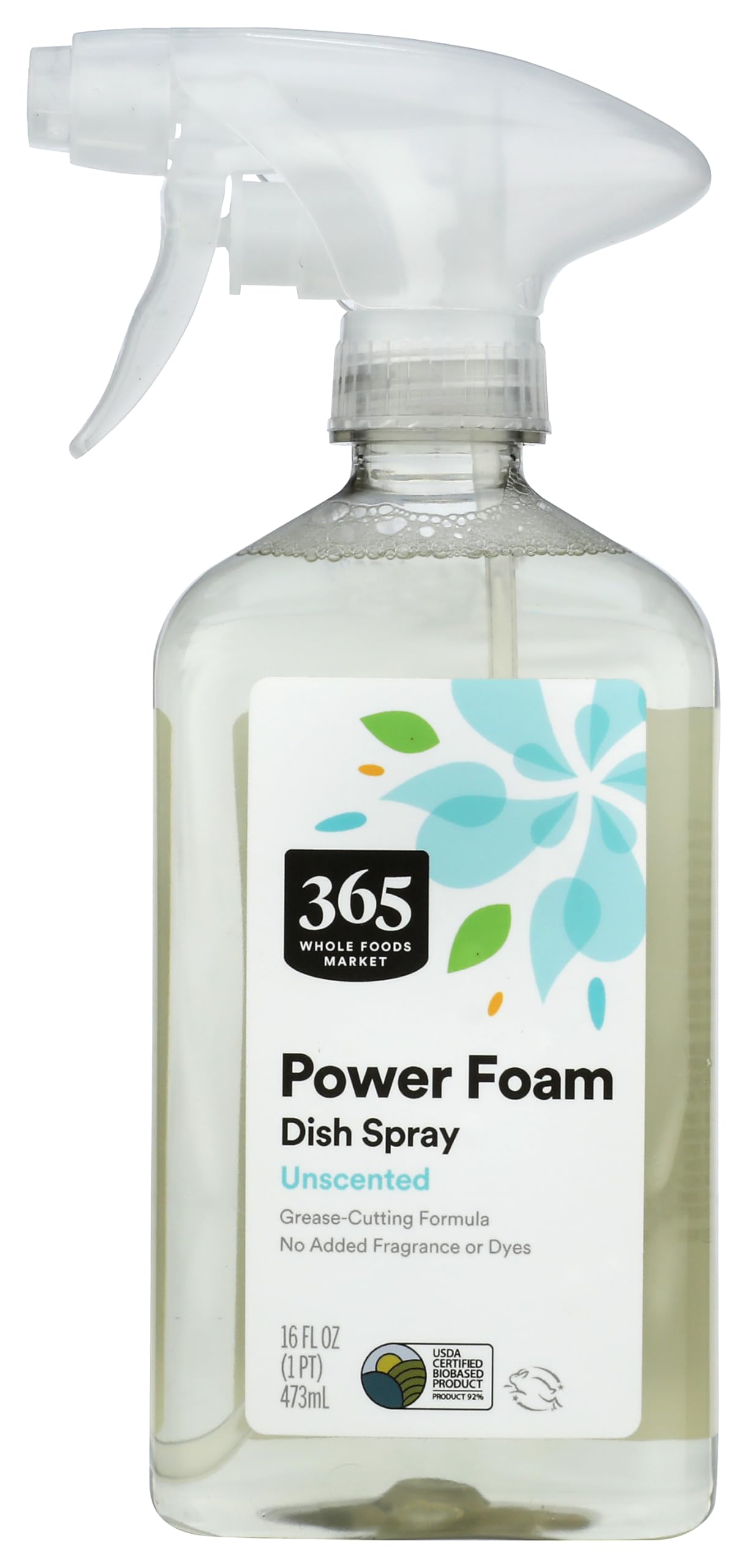 365 by Whole Foods Market Unscented Power Foam Dish Spray 16 FZ
