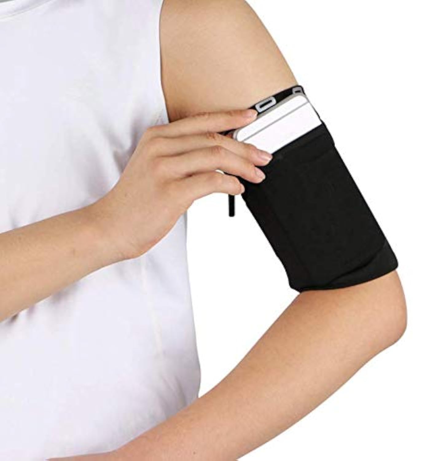 Workout Sport Hiking Gym Soft Stretched Armband Pouch For Motorola One 5G Ace Moto G Power 2022 Moto G Pure 2021 Motorola Edge iPhone 14 Plus iPhone 14 Pro Max Google Pixel 6 Pro LG Velvet 5G (XL)-image-11
