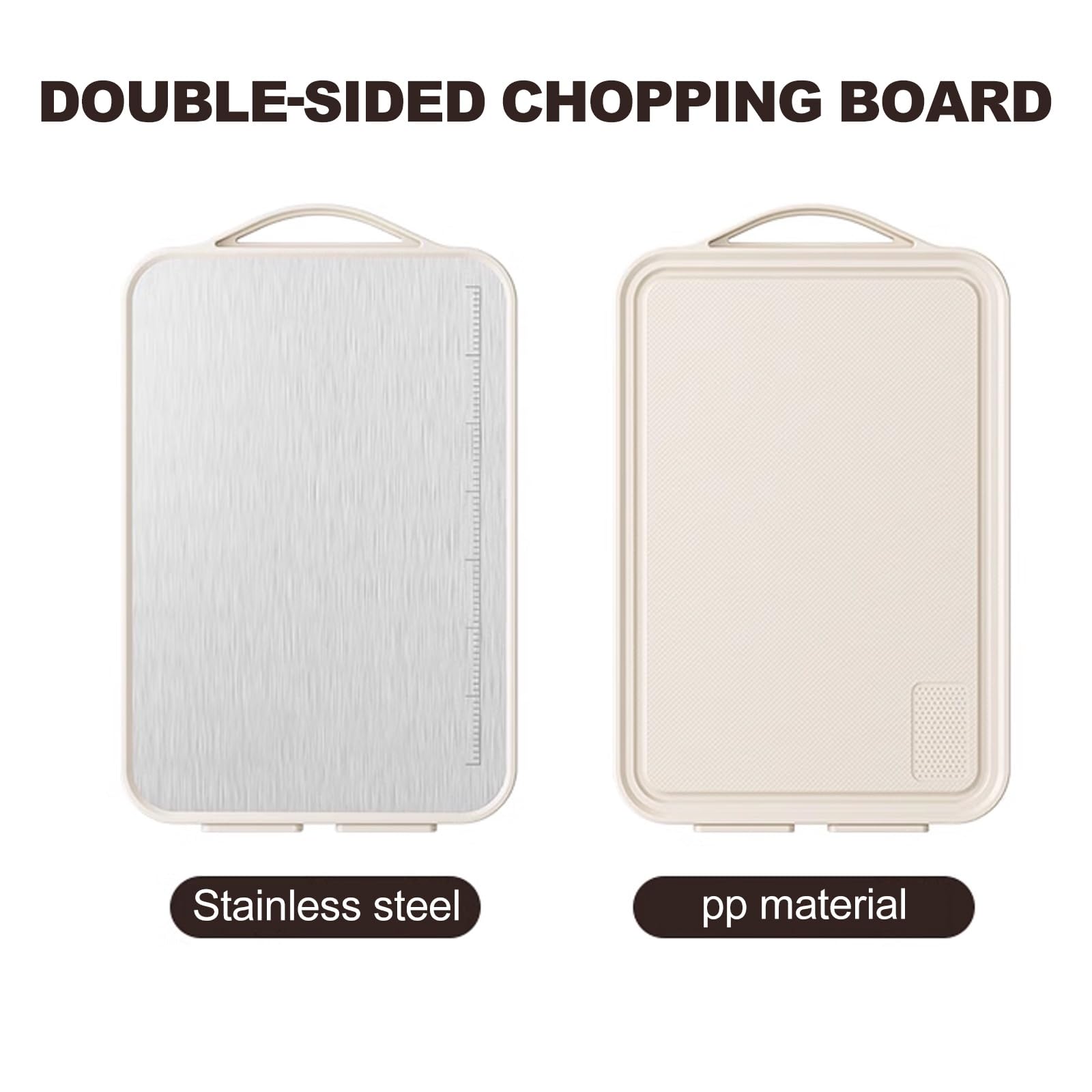 Tablas Cortar Doble Cara Engrosadas Con Escala Tablas Cortar For Cocina,acero Inoxidable Antideslizante Tablas Cortar Con Afilado Colgable Y Pie Fácil Limpiar Adecuado For La Cocina(38*25cm/14.96*9.84