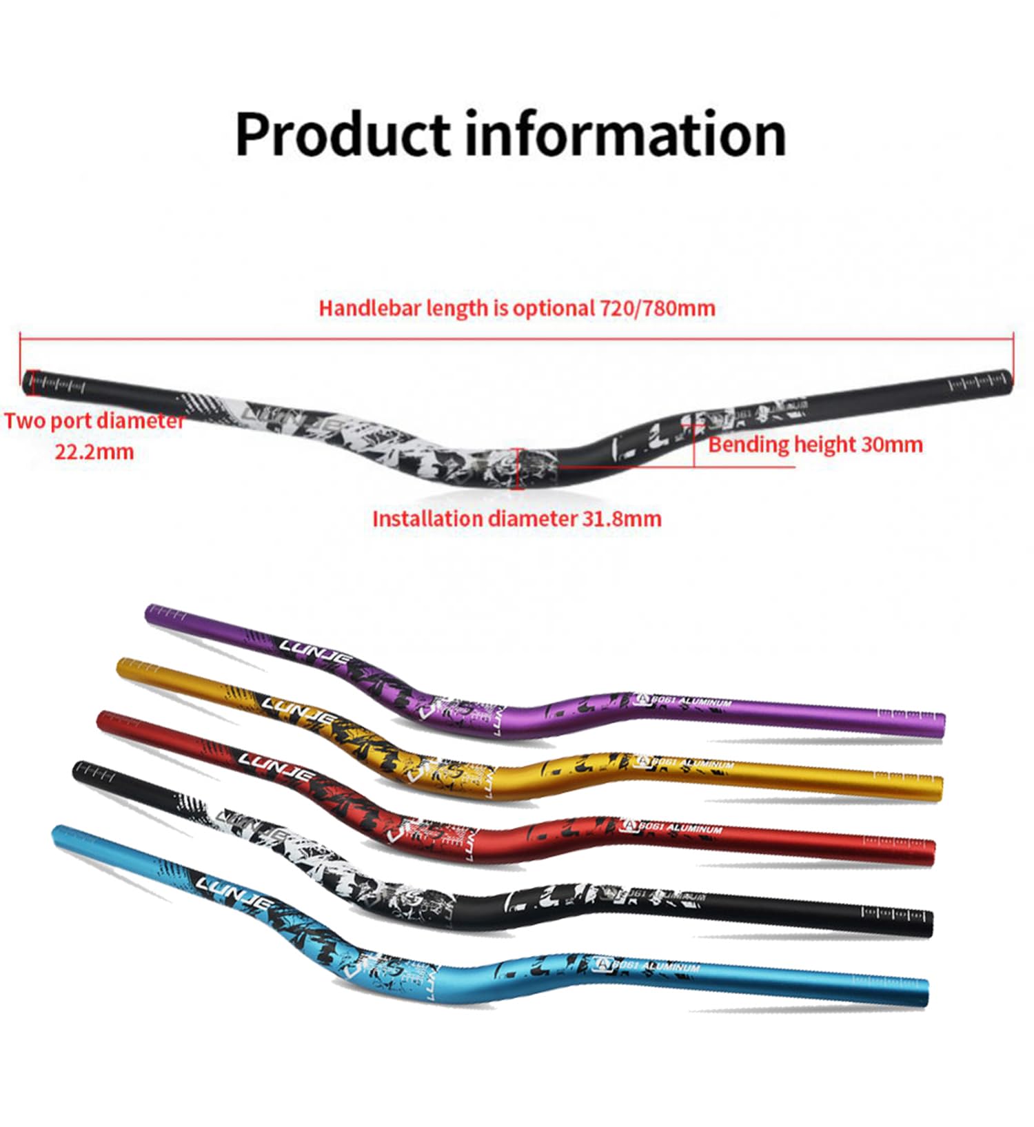 WLDOCA MTB Lenker Regenbogenfarben – 31,8 Mm X 800 Mm Aus Aluminium