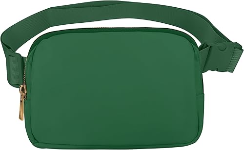 VOROLO Riñonera para mujeres y hombres, bolsa cruzada con correa ajustable, regalos de graduación, color verde oscuro