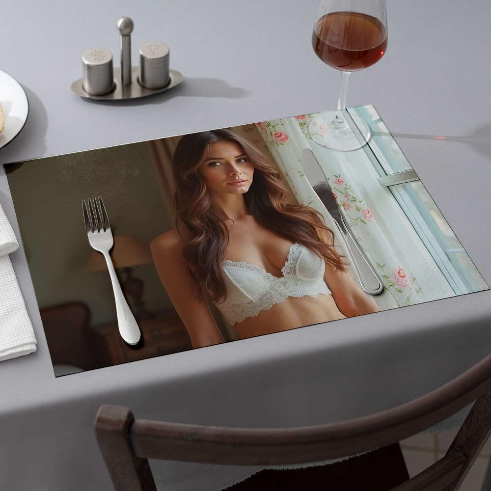 Rideaux floraux pour cuisine créant une ambiance douce avec sets de table fraises