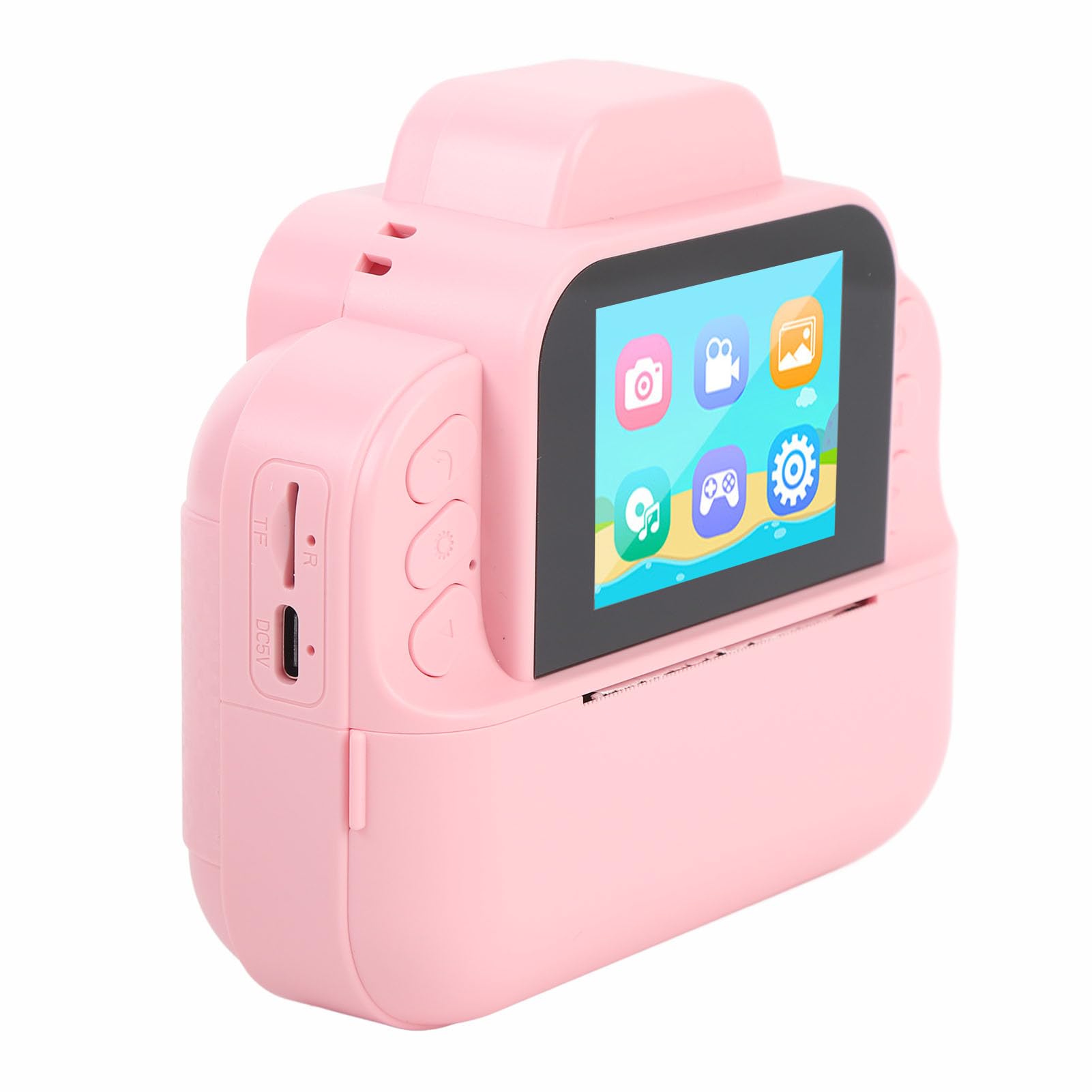 Kids Print Camera, 48MP HD Photography 1080P Video 6X Digital Zoom 2.4 Inch Screen, with Print Paper (Pink)
