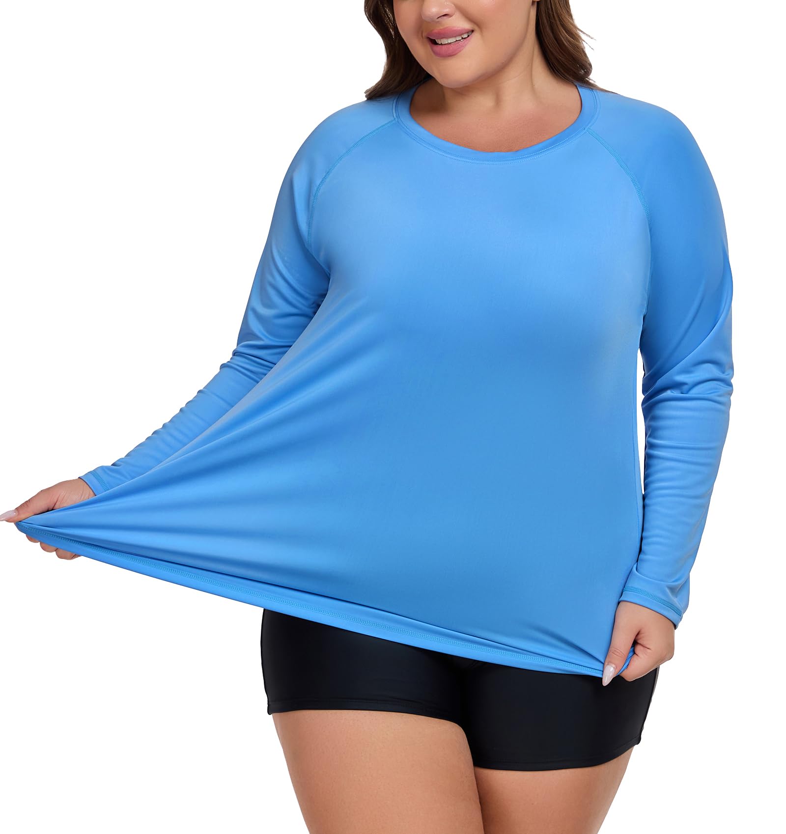 ForHailey Camicia da nuoto da donna a maniche lunghe con protezione UV UPF 50+, ad asciugatura rapida, per escursionismo, pesca