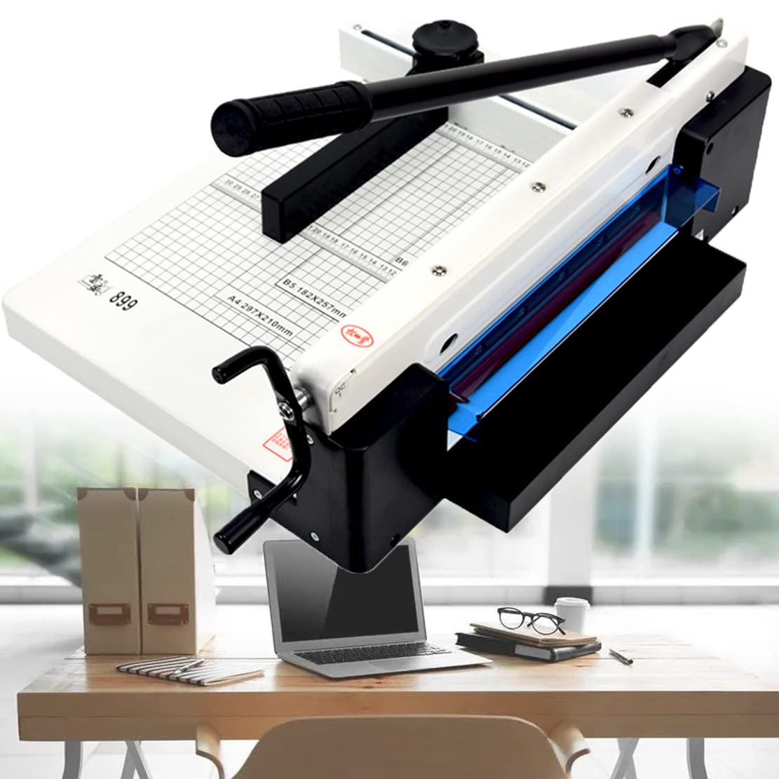 Taglierina manuale resistente, tagliacarte impilabile con funzione di sicurezza automatica per casa e ufficio, ideale per progetti artigianali e lavori artistici