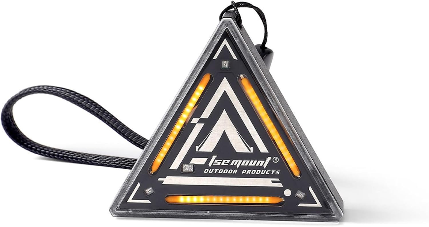 Triangle LED Lantern, Rechargeable, 400 mAh, Ultra Lightweight 1.2 oz (35 g), Stepless Dimming, Three Levels Switching, SOS Red Flashing, 2800K Warm Color, Magnet Fixed, 1/4 inch Compatible, Small