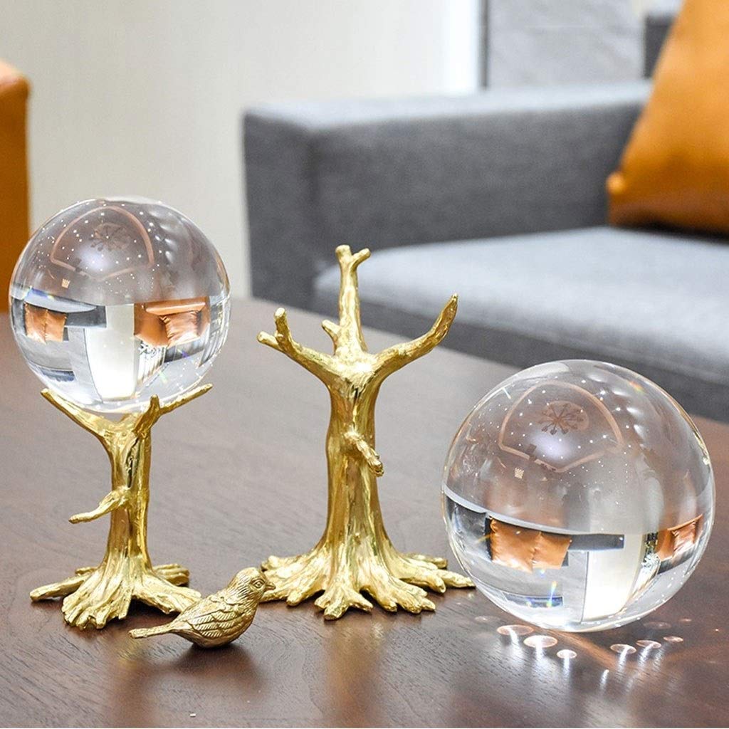 bola de cristal (en la magia occidental) Decoración de la sala de estar, estilo europeo del cobre del oro bola de cristal Crafts Estudio del dormitorio del hogar y otros regalos ideales bola de crista