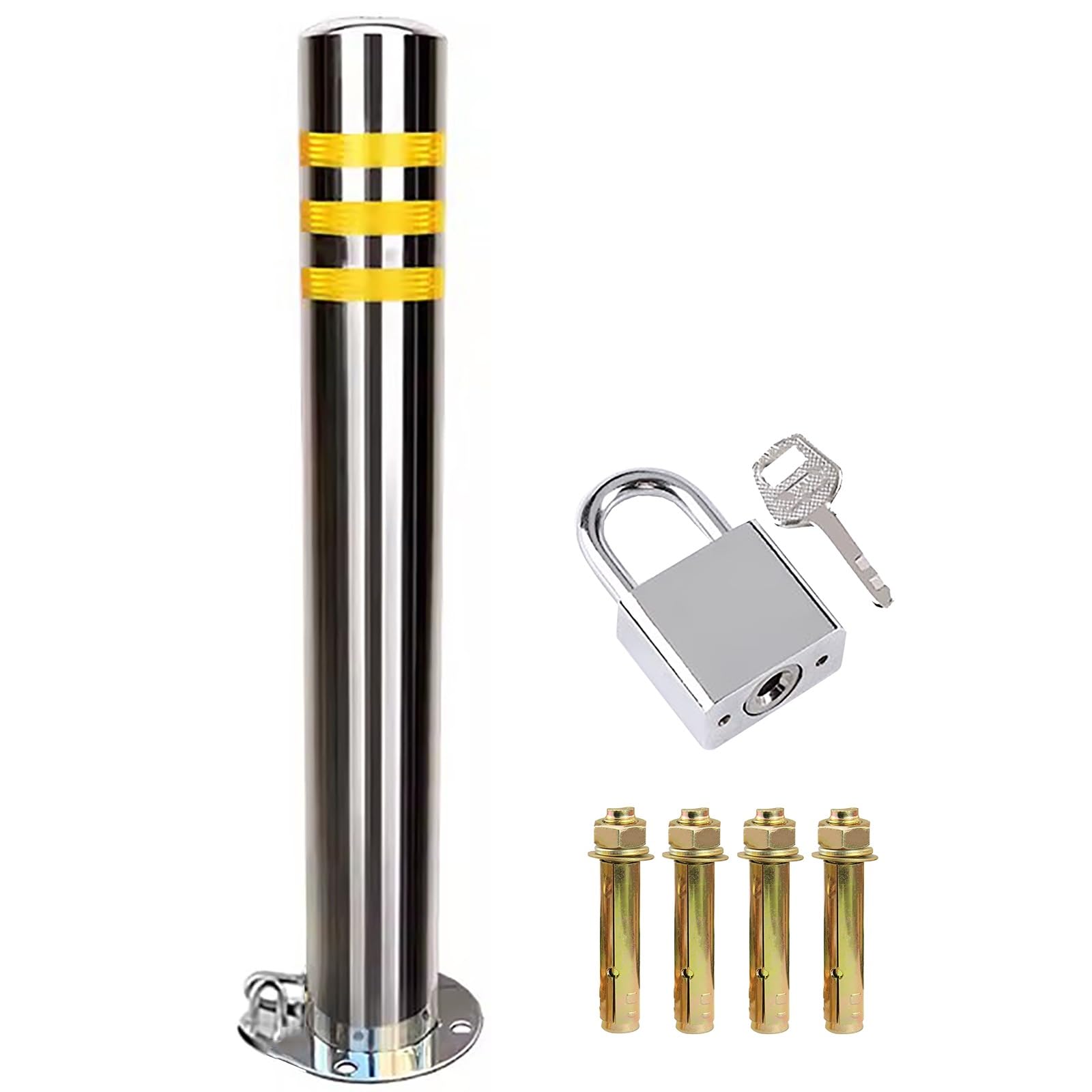 JYBNBBE Traffic Cone Construction Cone Traffic Delineator Post with Weighted Base & Padlock,Parking Bollards for Driveway,Road,Expressways,Safety Bollard Post Parking Barrier,H60cm 1pc