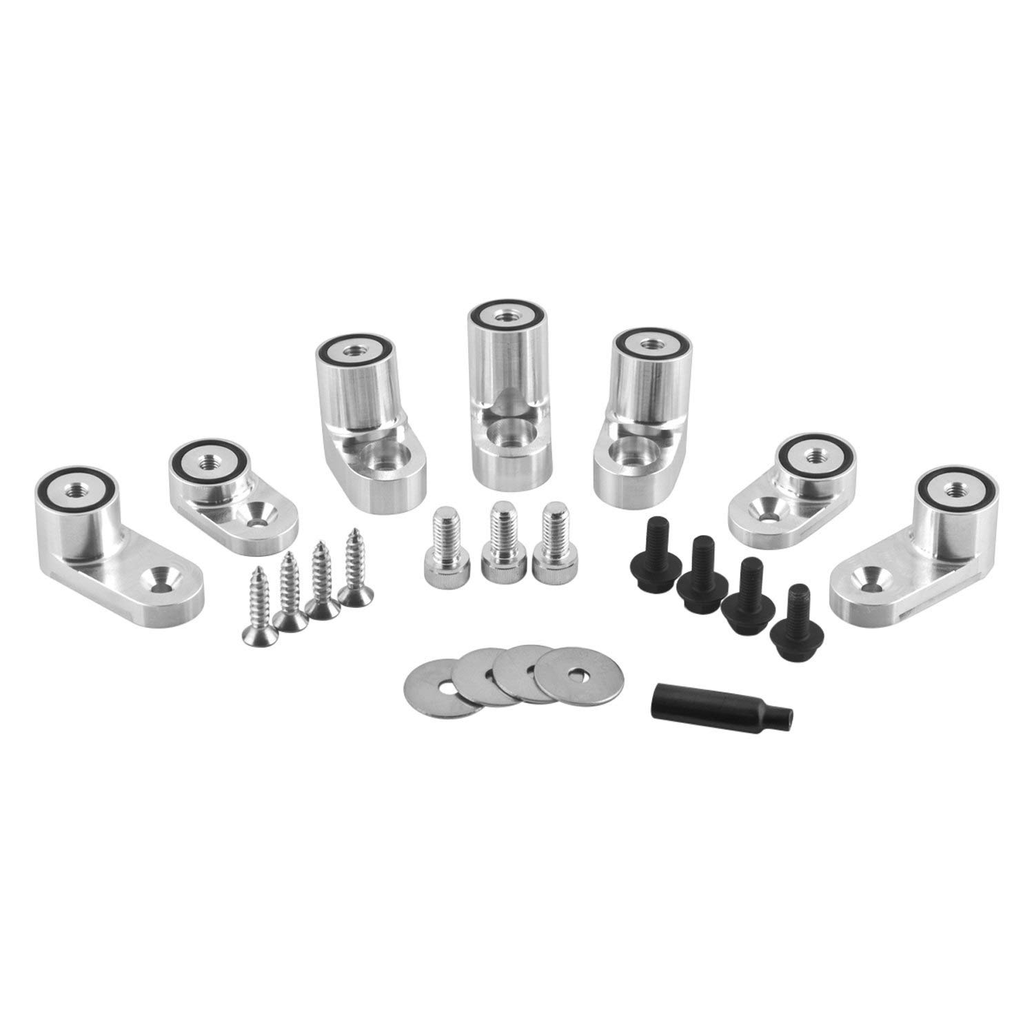 Wing Riser Kit Compatible with Ford Focus ST and Focus RS (Natural Aluminum)