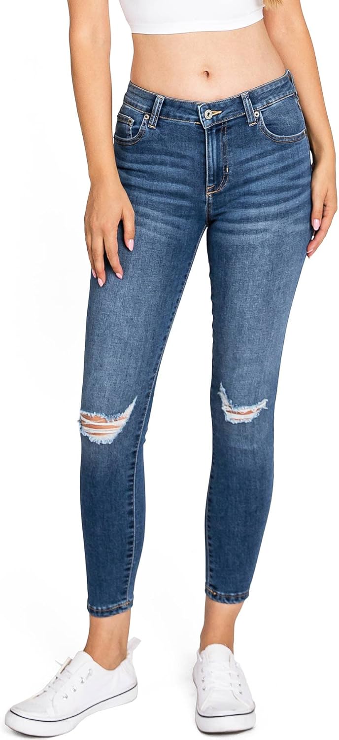 Celebrity Pink Women's Juniors Mid-Rise Renewable Sustainable Jeans